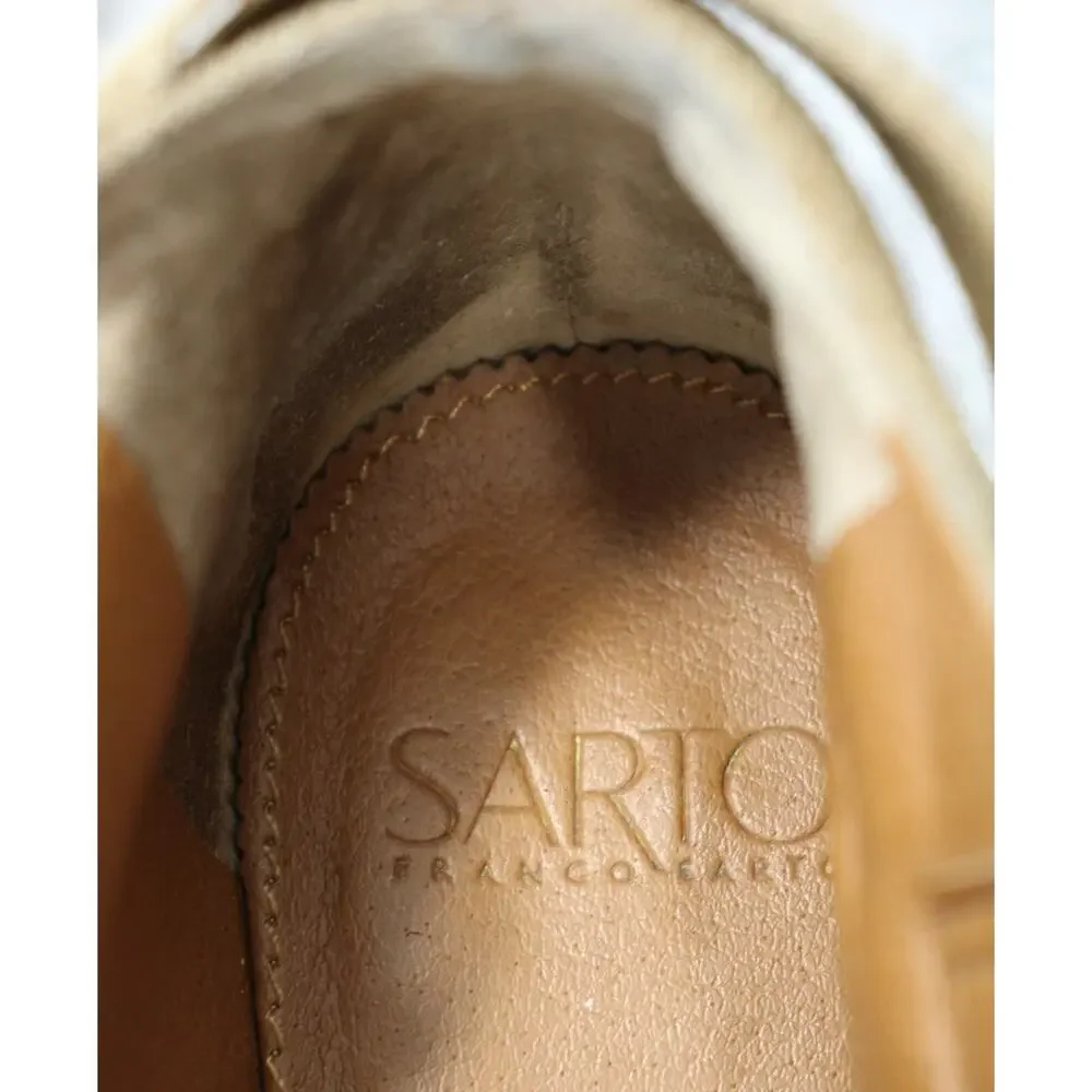 Franco Sarto Booties Womens Size US 7M Tan‎ Leather Side Zipper Ankle A-Matisse